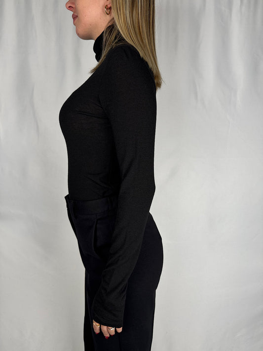 Maglia a Collo Alto Nero Vicolo