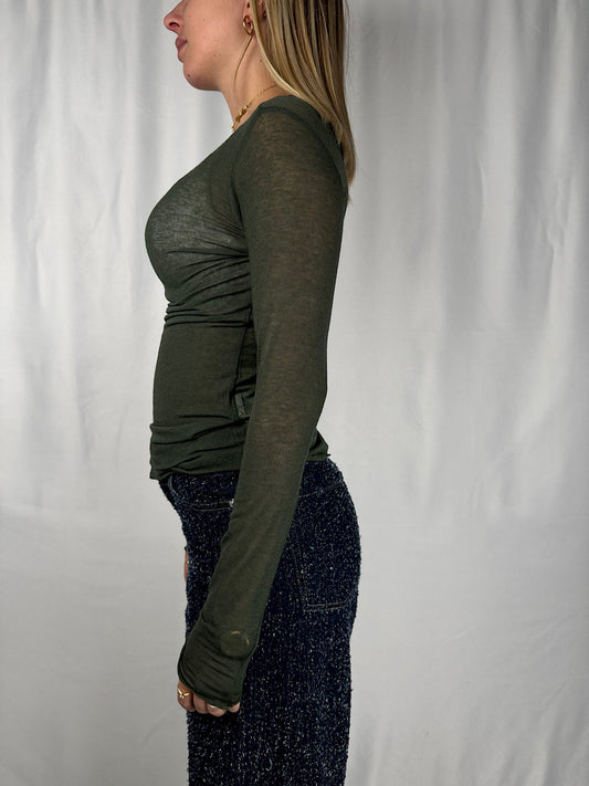 Maglia Chachemere Verde Tensione-In