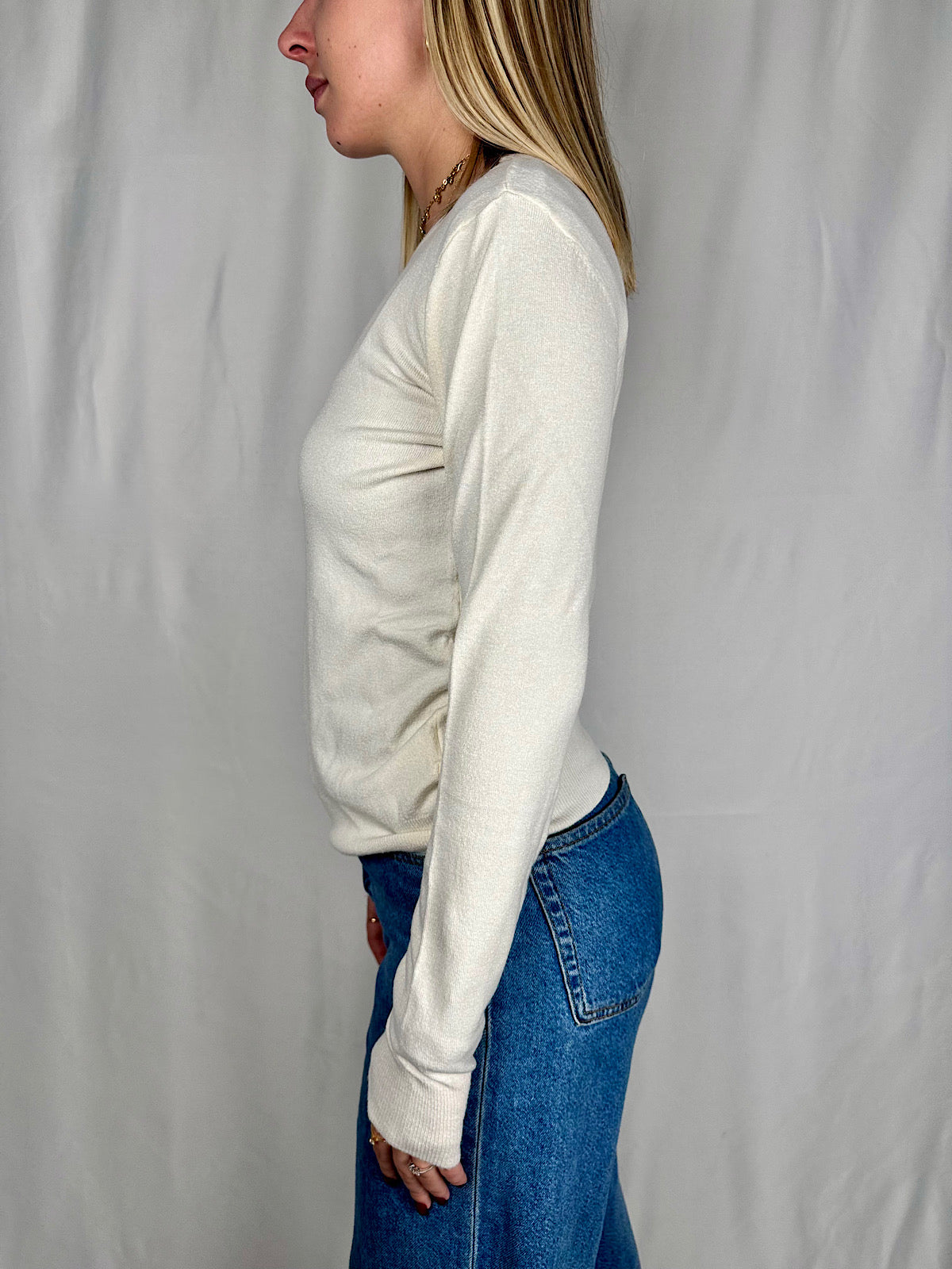 Maglia Slim Girocollo Bianca Vicolo