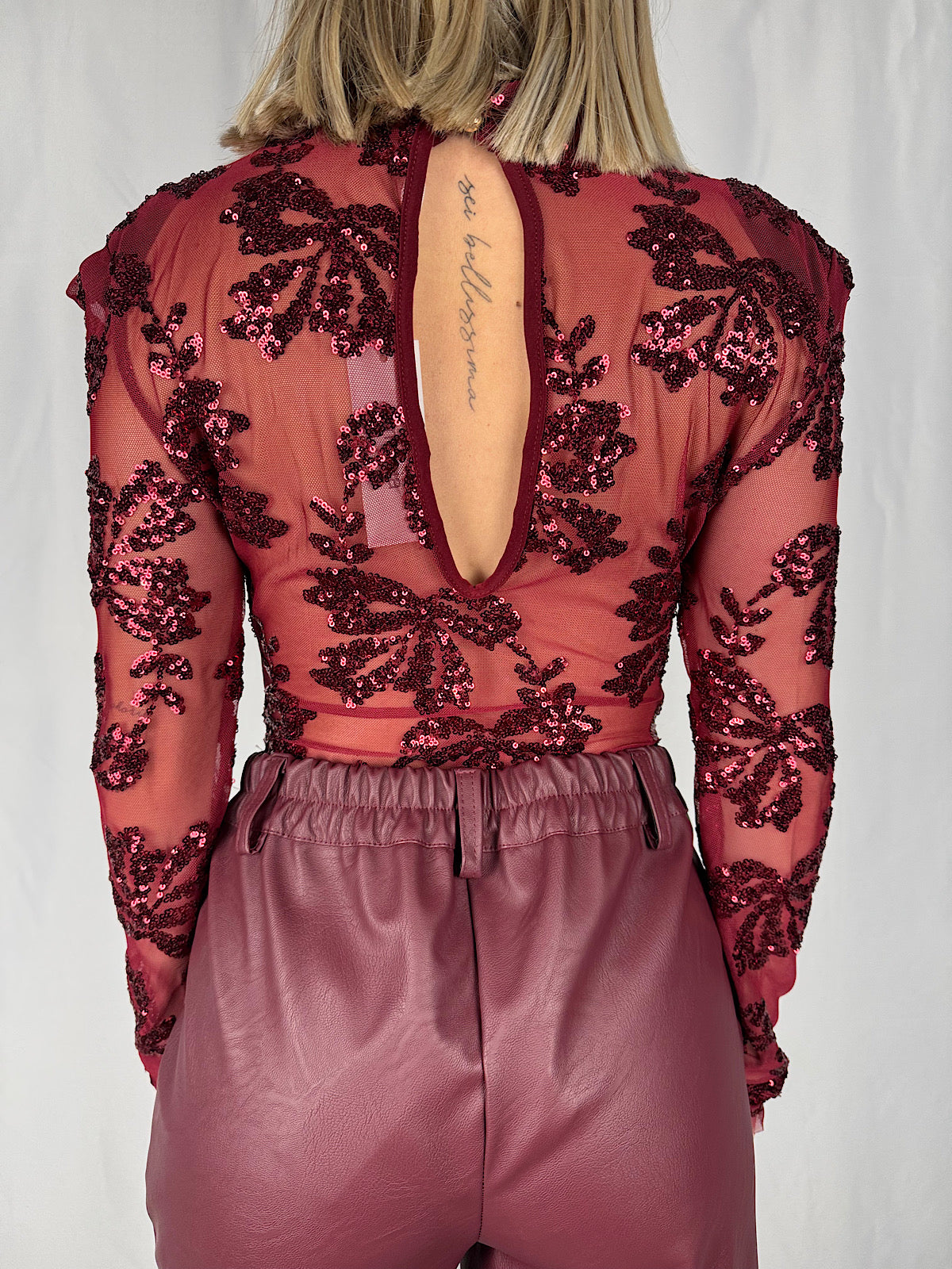 Body Paillettes Bordeaux Armonia