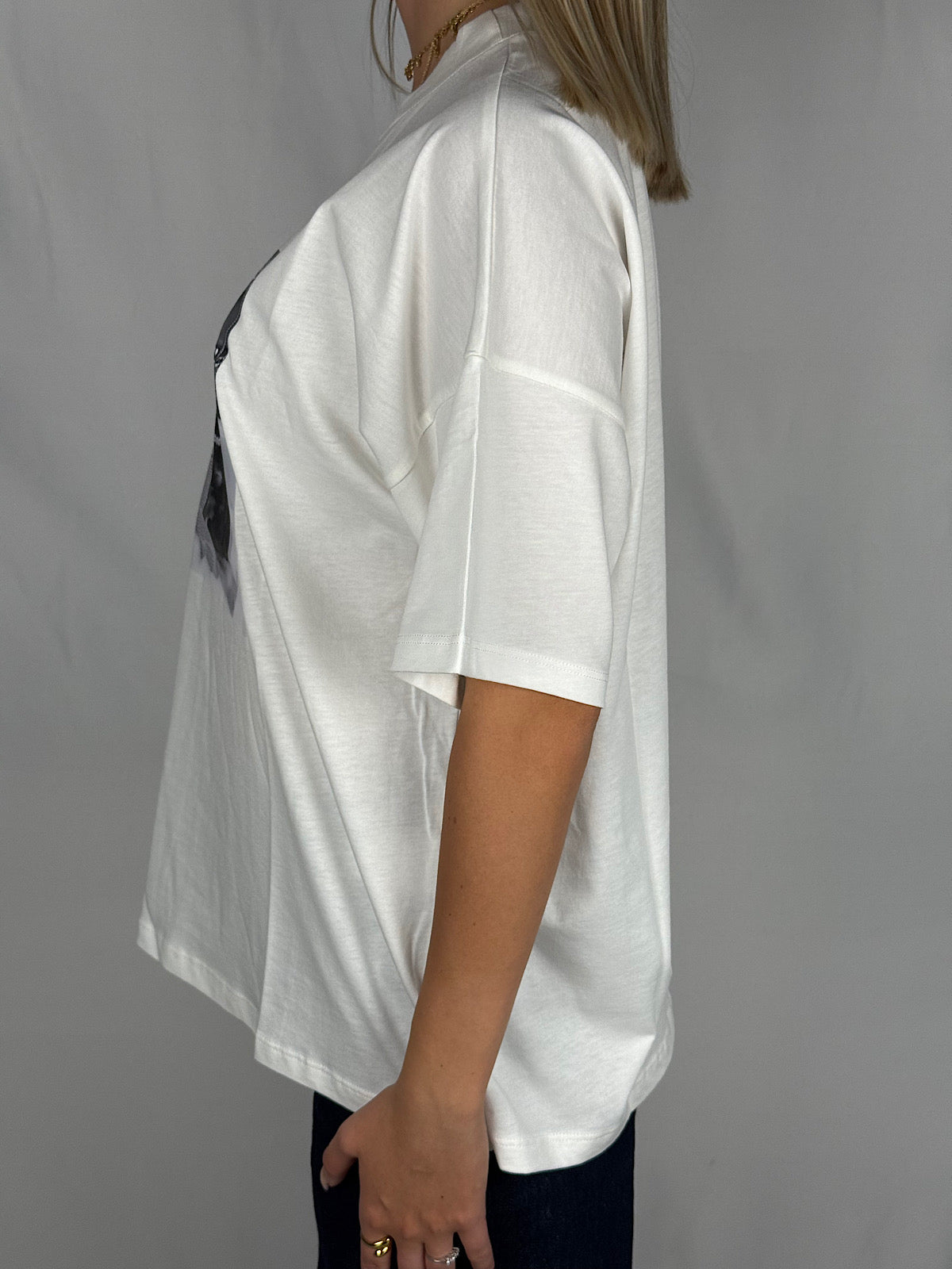 T-Shirt con Stampa Vicolo Bianca