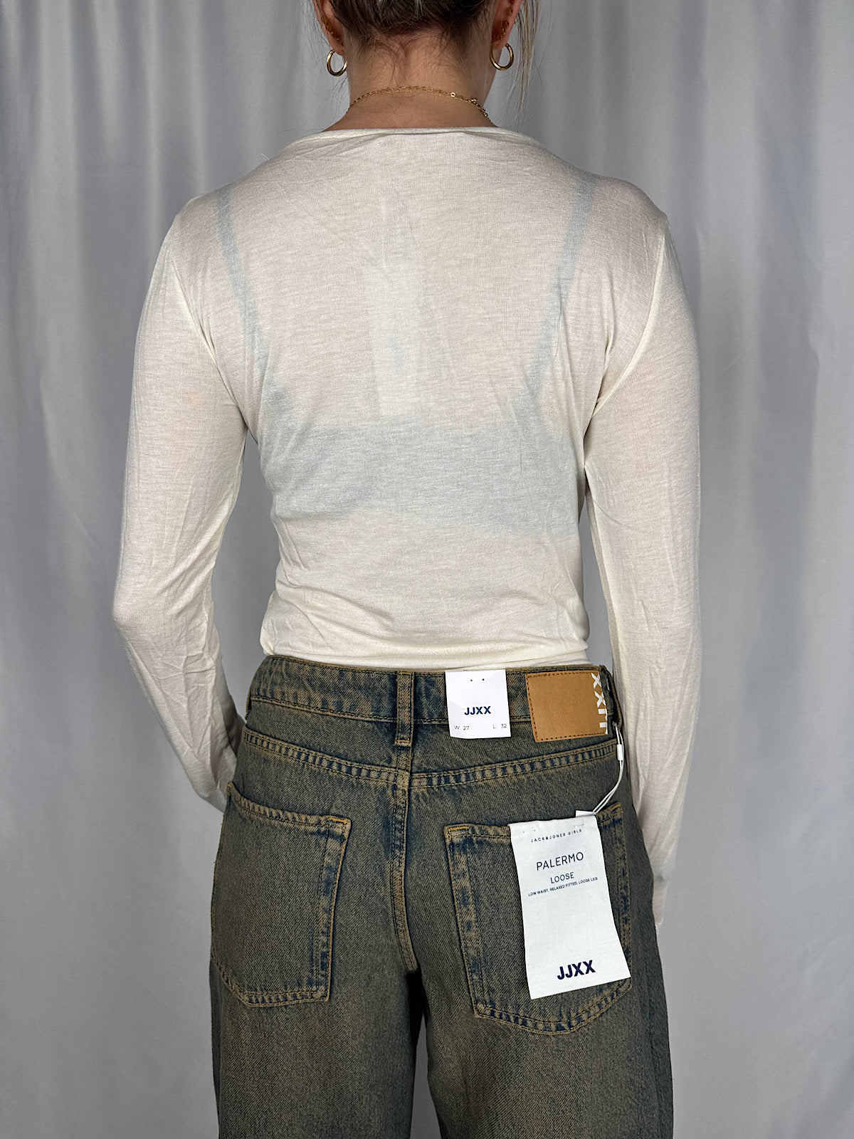 Maglia Misto Cachemere con Pizzo Bianco Armonia