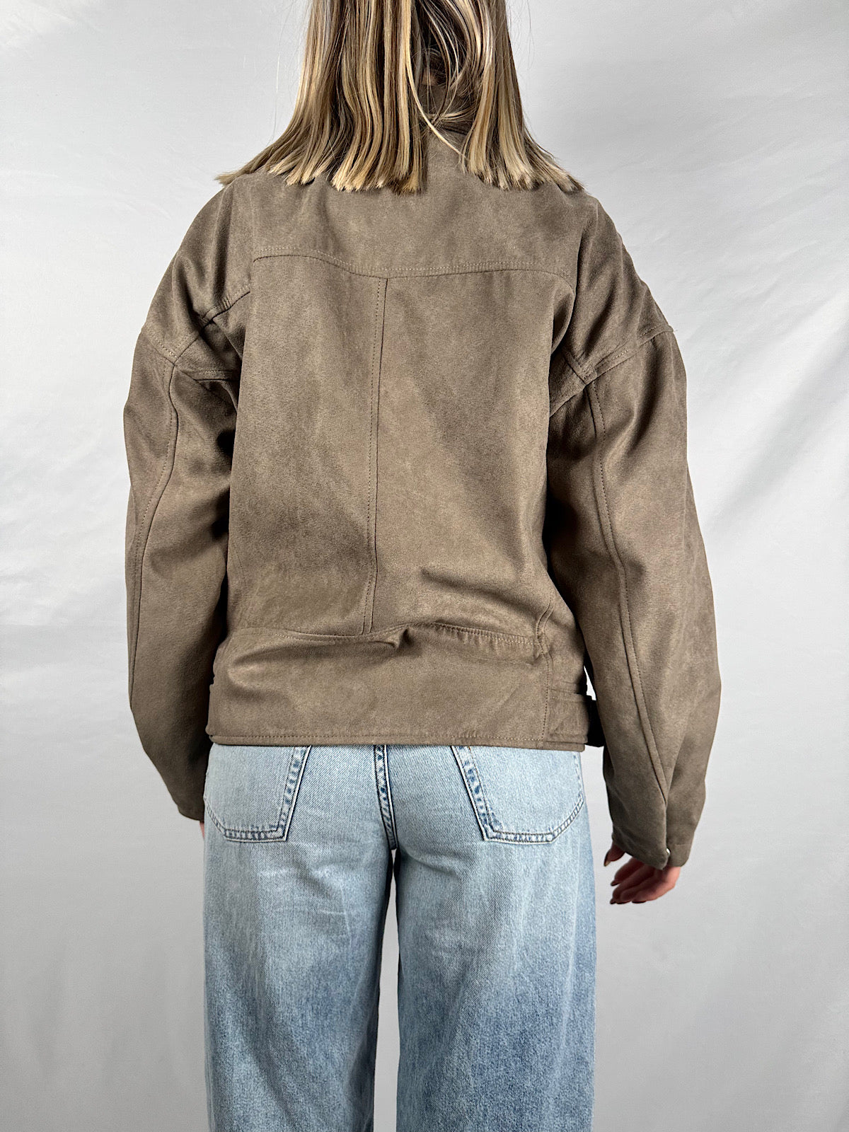 Giacca Biker Scamosciata Beige JJXX