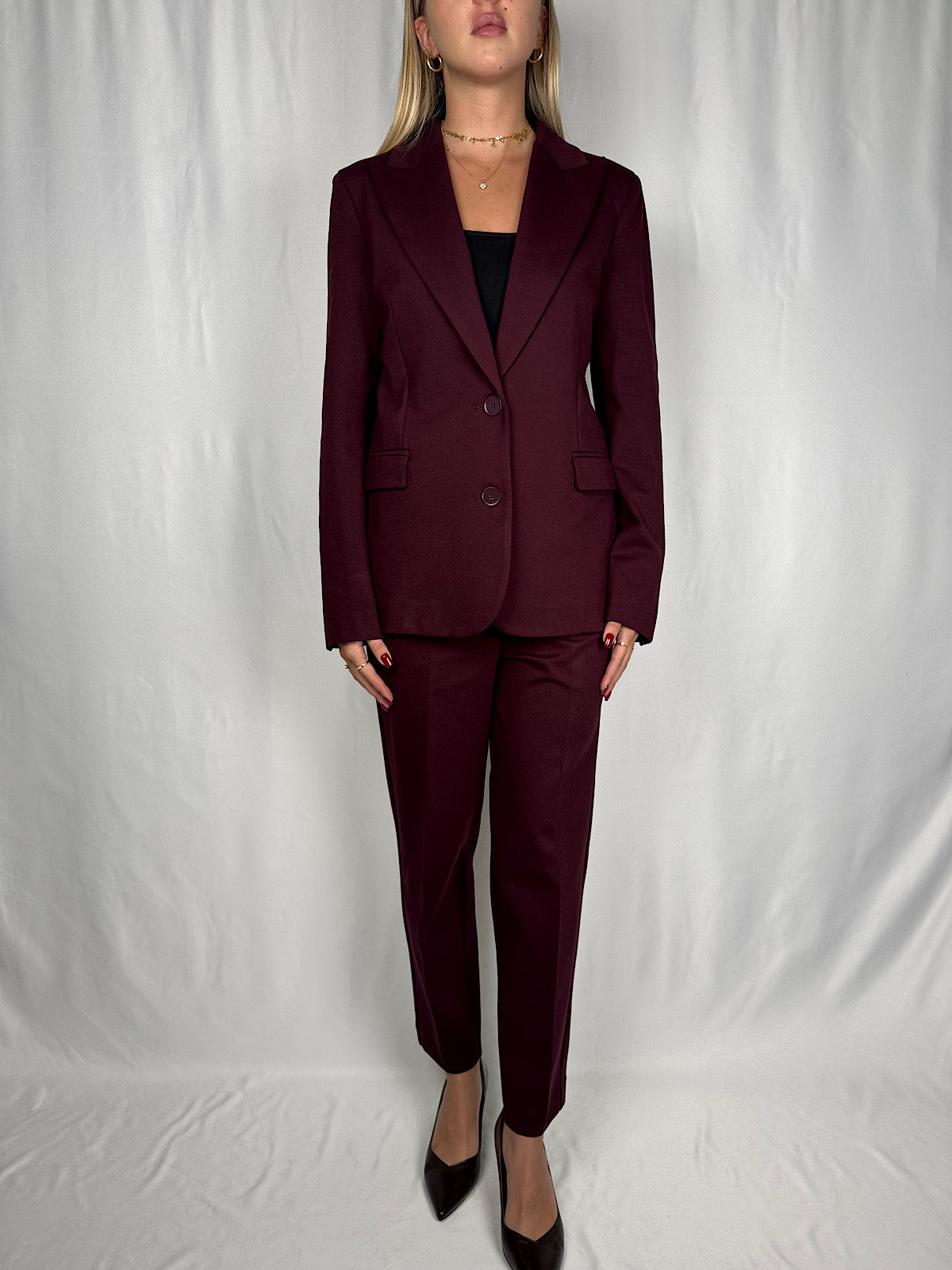 Giacca Basic Punto Milano Bordeaux Vicolo