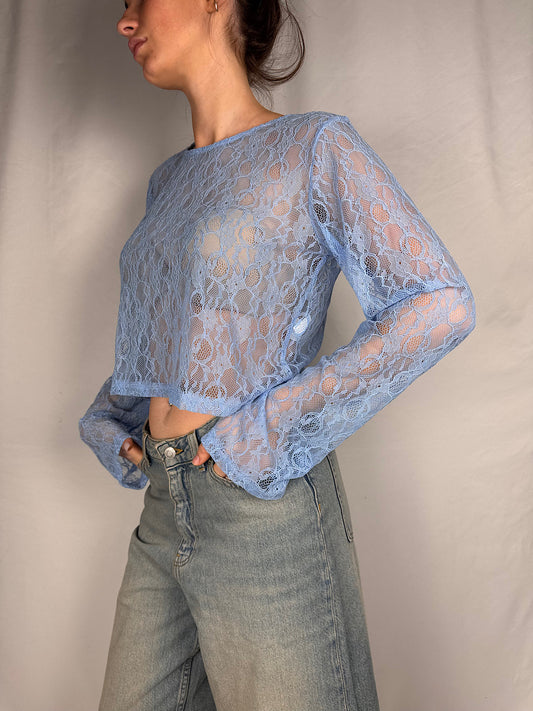 Maglia Pizzo Armonia Azzurro