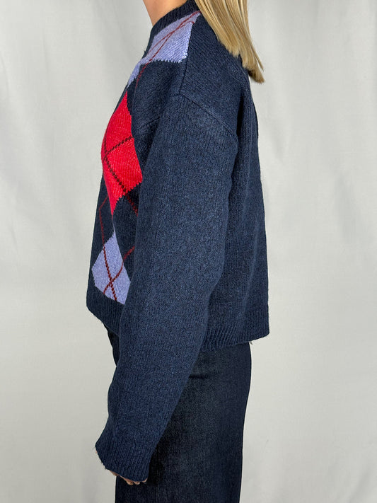 Maglione Fantasia Geometrico JJXX Blu