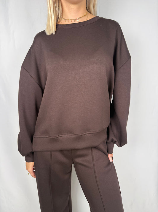 Felpa Girocollo Vicolo Cioccolato