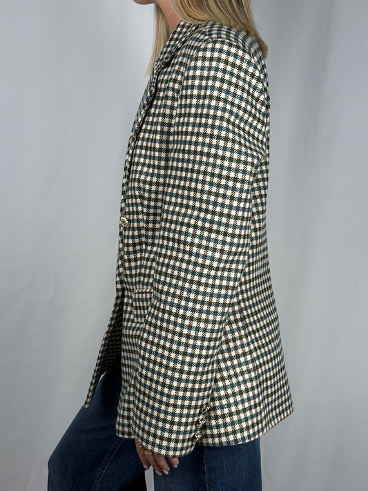 Giacca Doppio Petto Tensione-In a Quadri Marrone e Verde