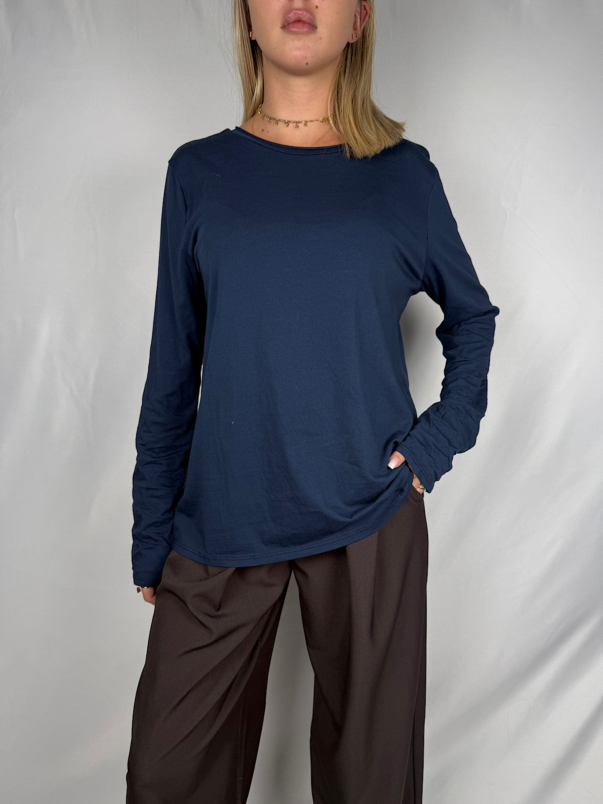 T-Shirt a Manica Lunga Armonia Blu