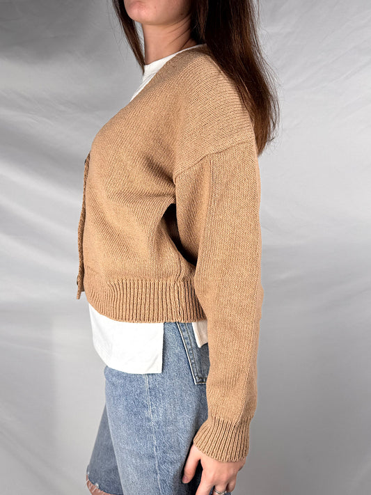 Cardigan Tre Bottoni Vicolo Cammello