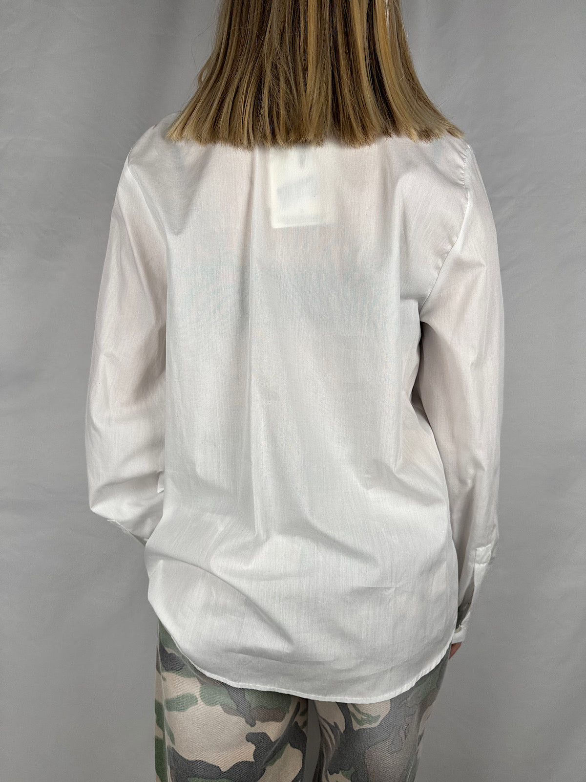 Camicia con Volant e Laccio Sul Collo Vicolo Bianca