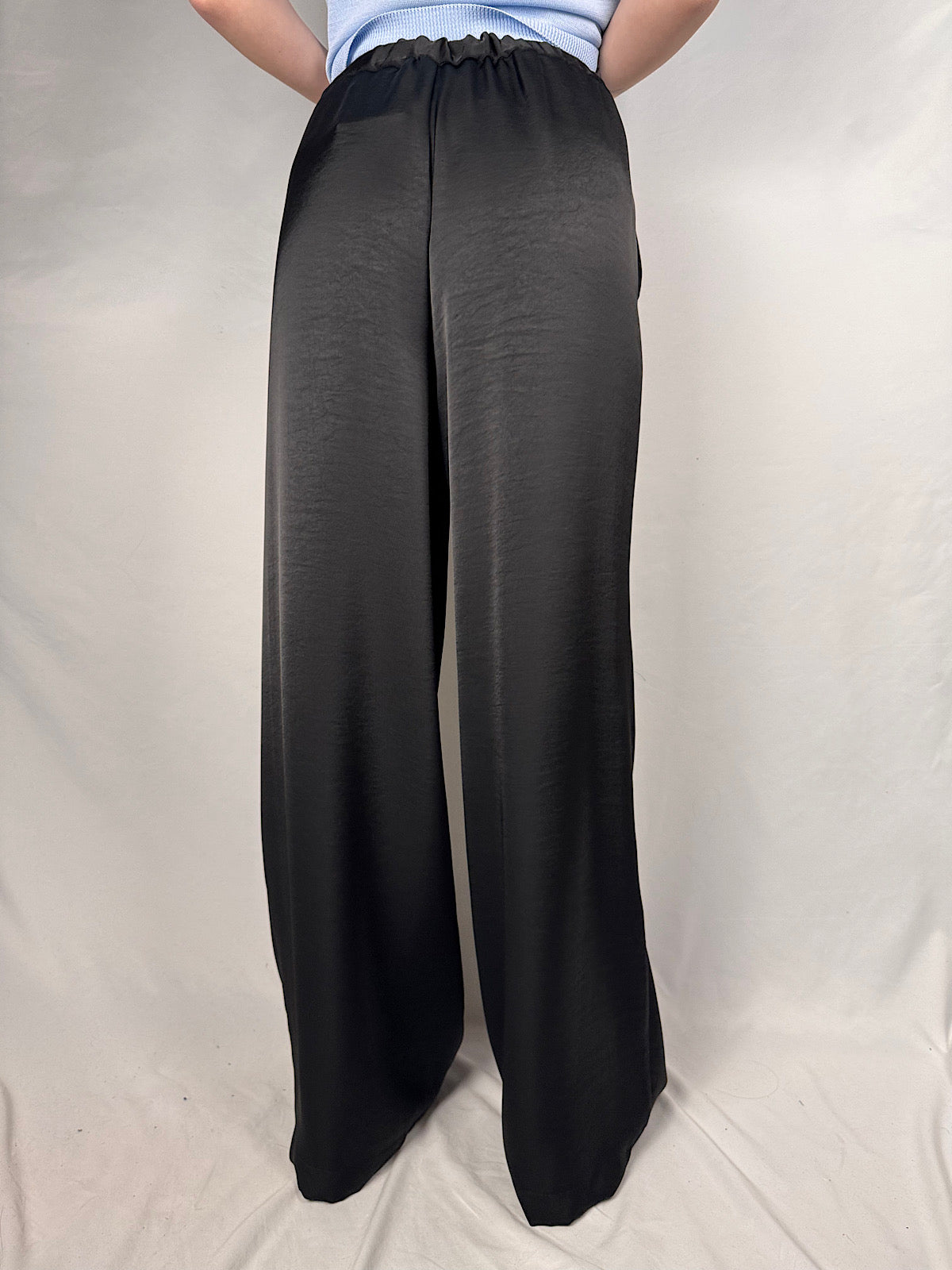 Pantalone Fluido Satin Nero Vicolo