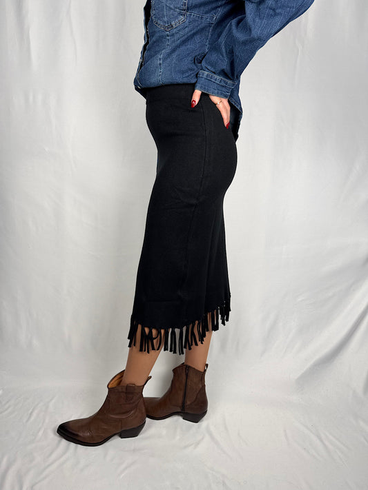 Gonna Lungette con Frange Nera SusyMix