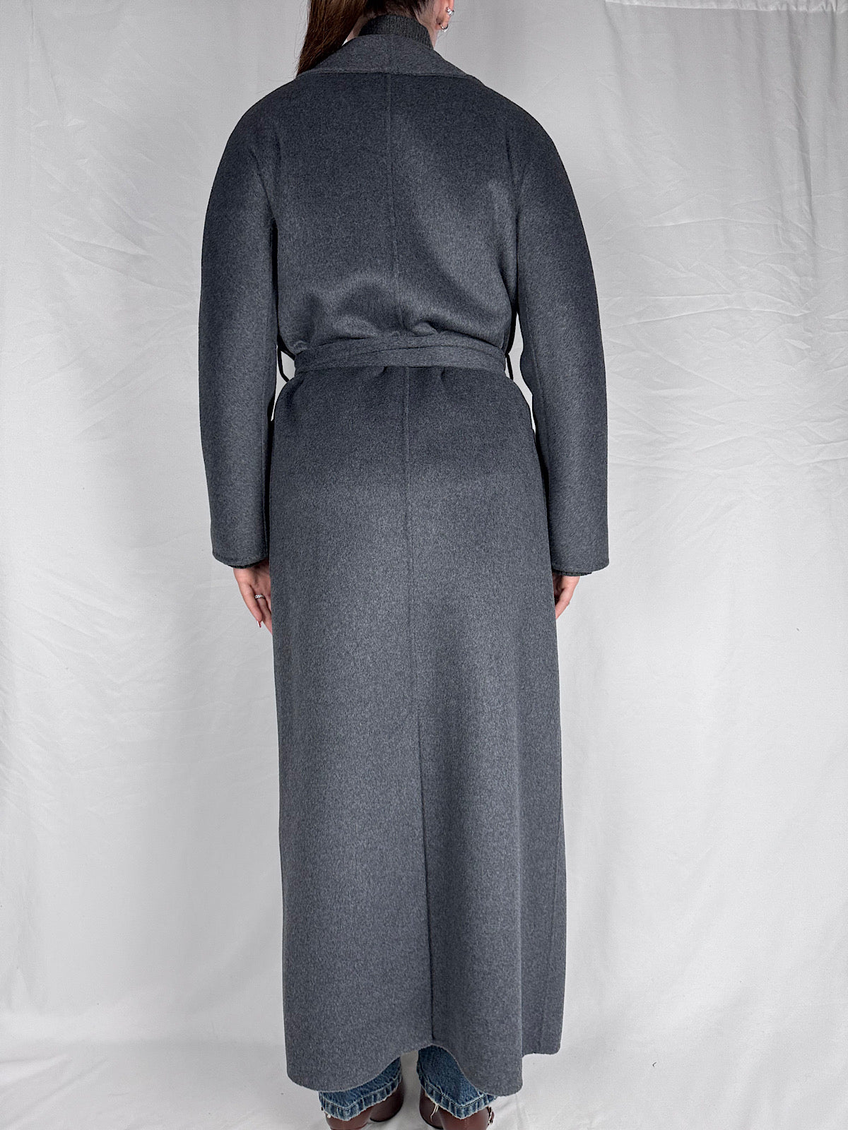 Cappotto Lungo con Cintura Vicolo Antracite Melange