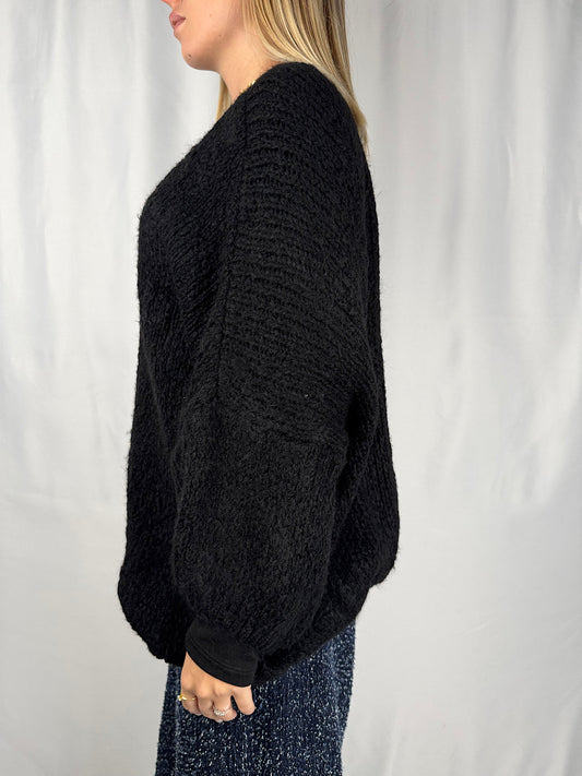 Cardigan Aperto Nero Armonia