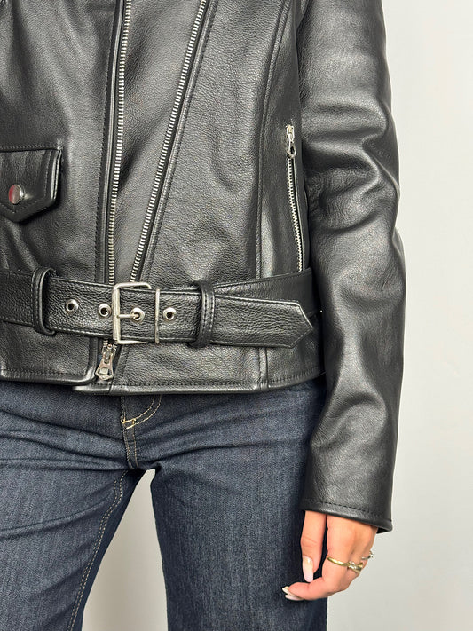 Chiodo Pelle Nero Vicolo