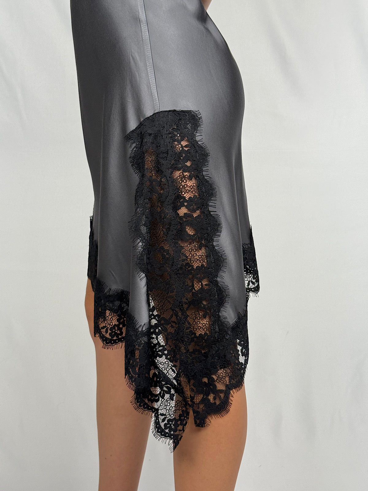 Abito Sottoveste con Pizzo Vicolo Antracite