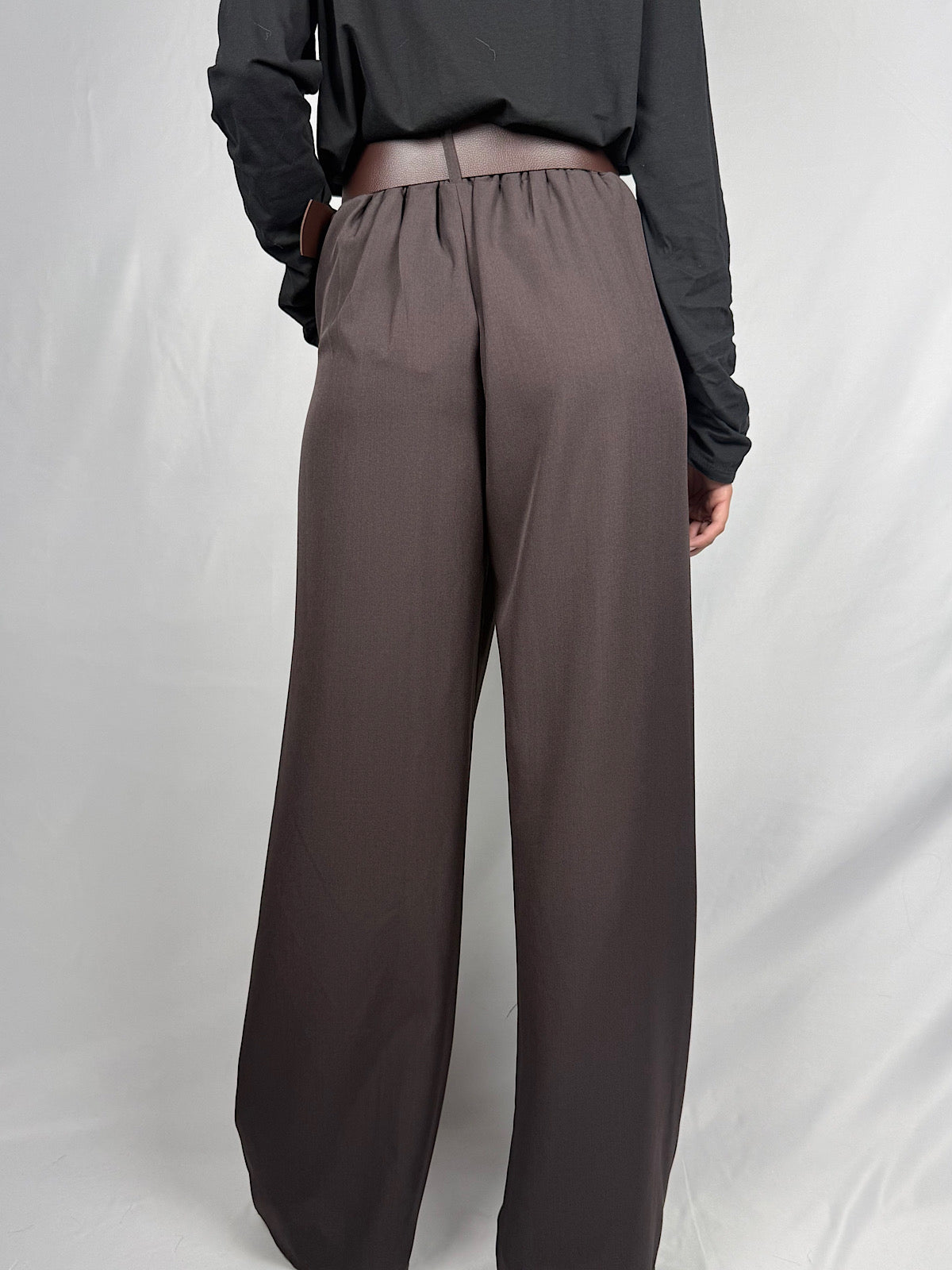 Pantalone Ampio con Cintura Armonia Cioccolato