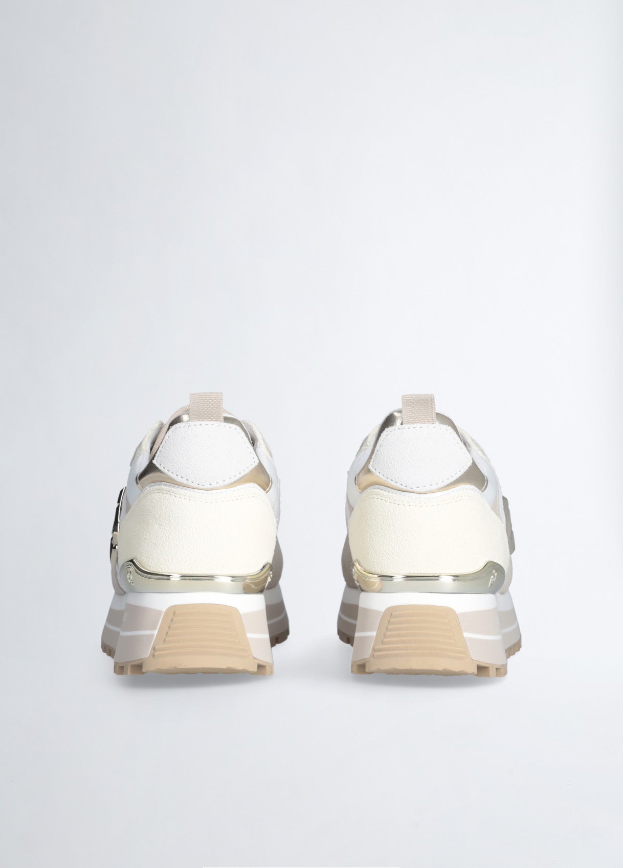 Sneakers Platform In Suede e Mesh Sand/Yellow