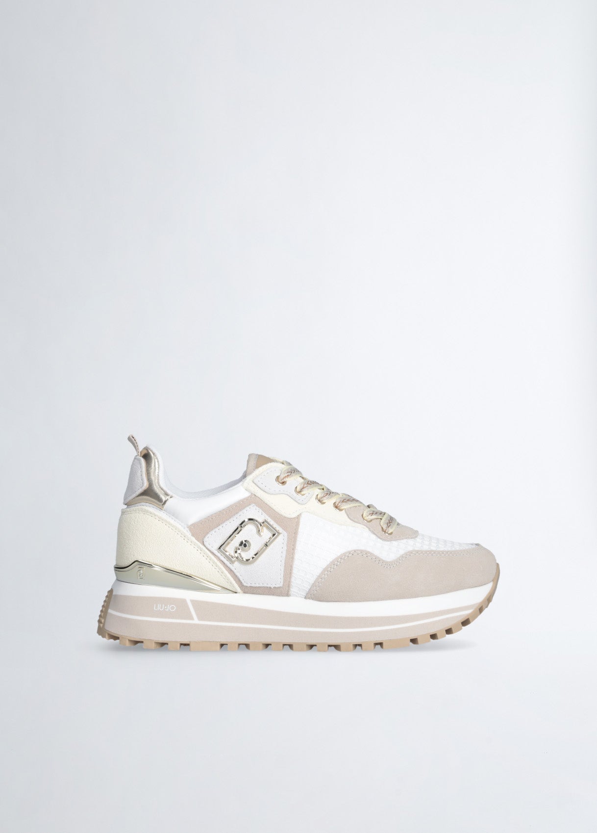 Sneakers Platform In Suede e Mesh Sand/Yellow
