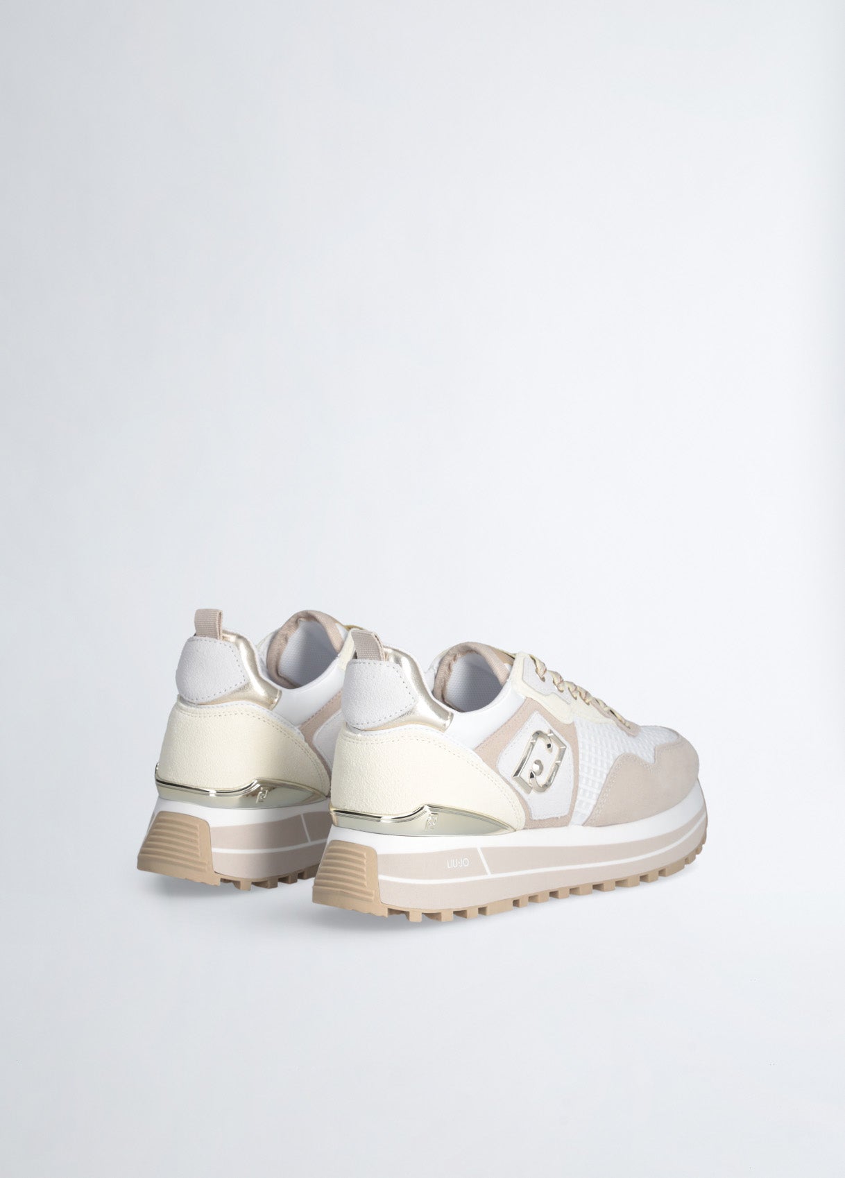 Sneakers Platform In Suede e Mesh Sand/Yellow