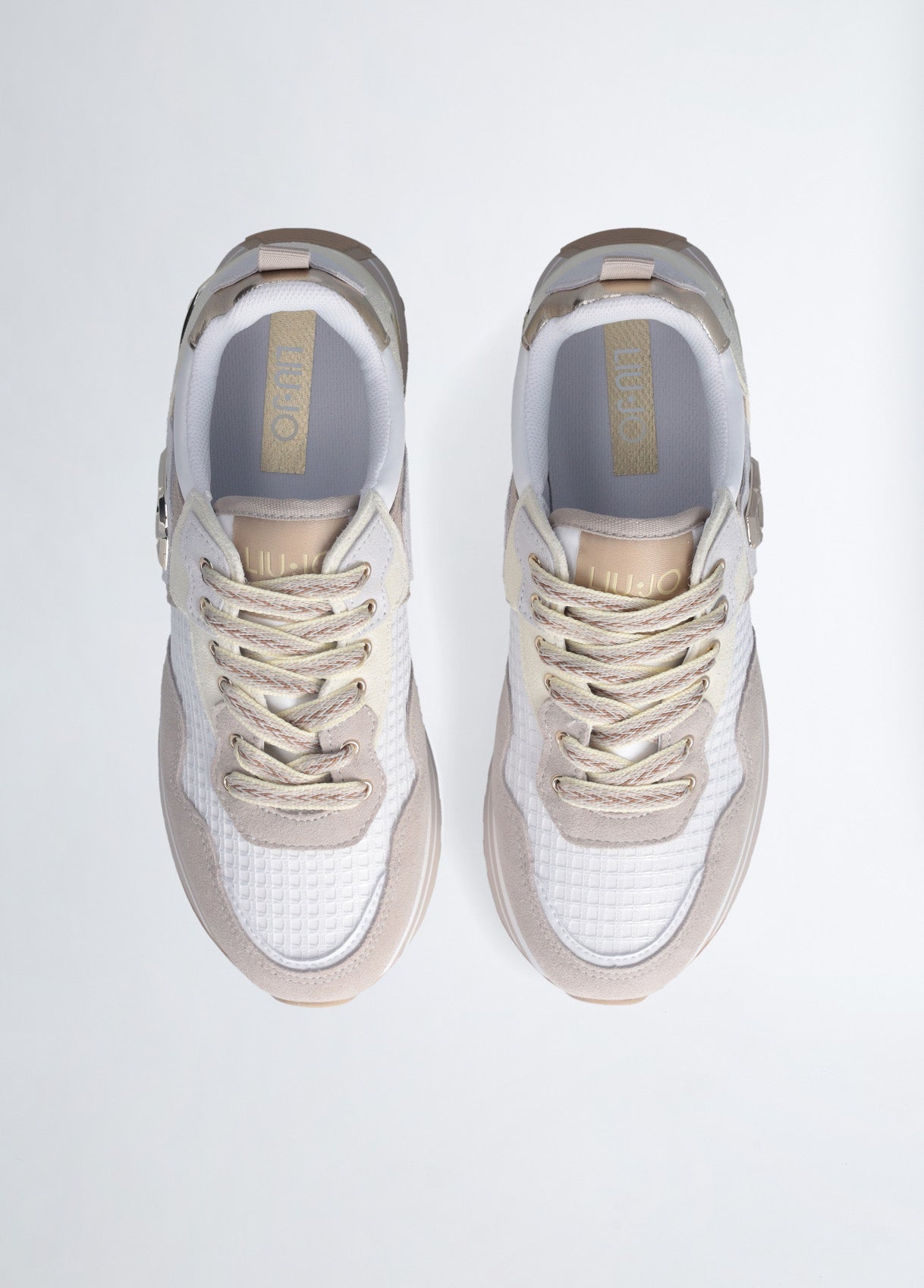 Sneakers Platform In Suede e Mesh Sand/Yellow