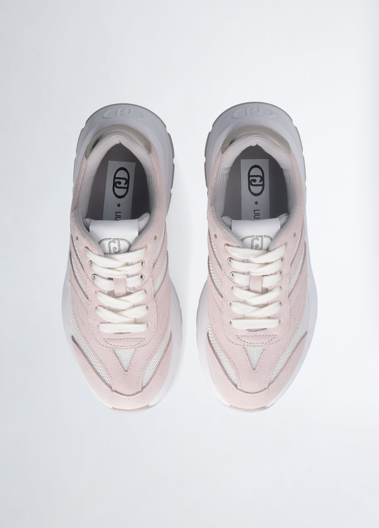 Sneakers In Suede e Brighty Mesh Nude/White