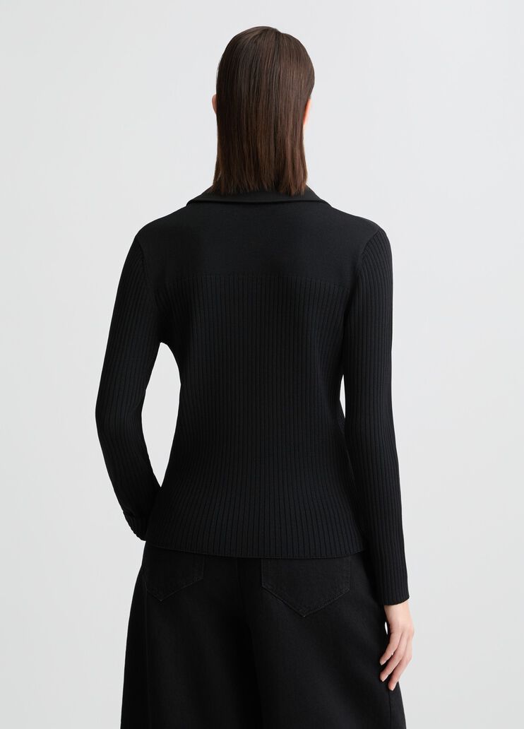 Cardigan Con Zip Nero
