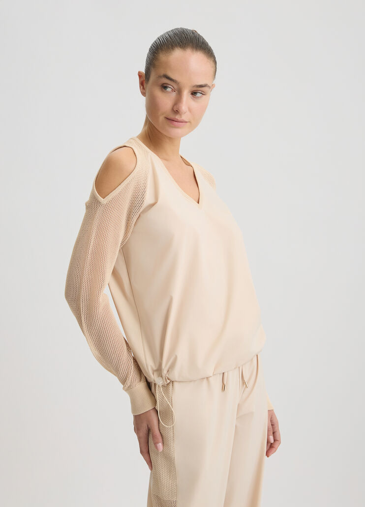 Maglia Beige Con Cut-Out