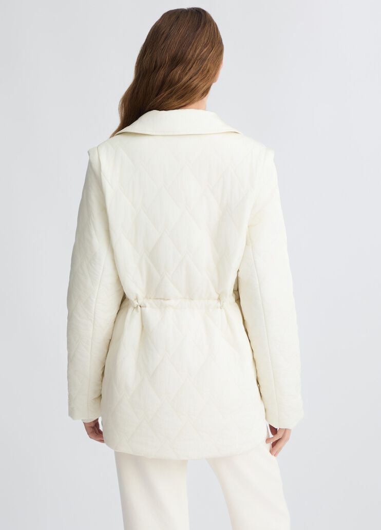 Cappotto in Nylon Trapuntato Panna