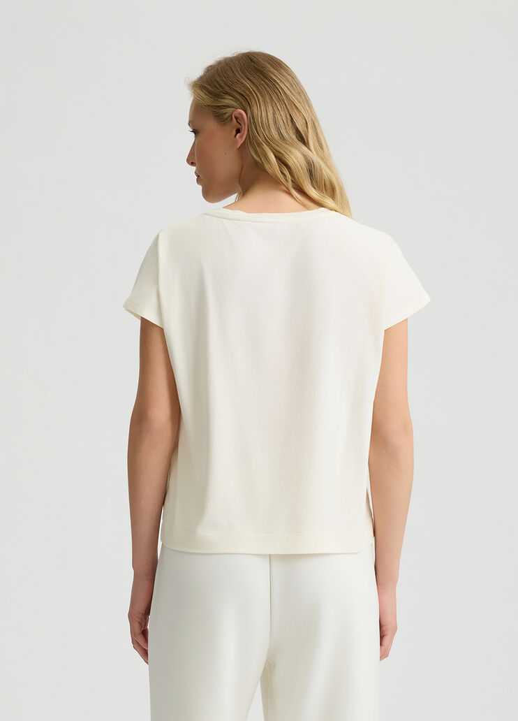 T-Shirt Liu Jo Better In Cotone Panna
