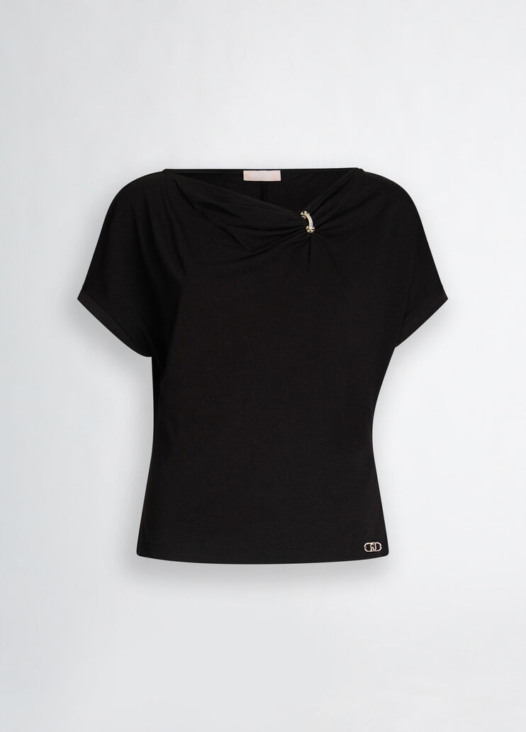 T-Shirt In Jersey Di Cotone Nera