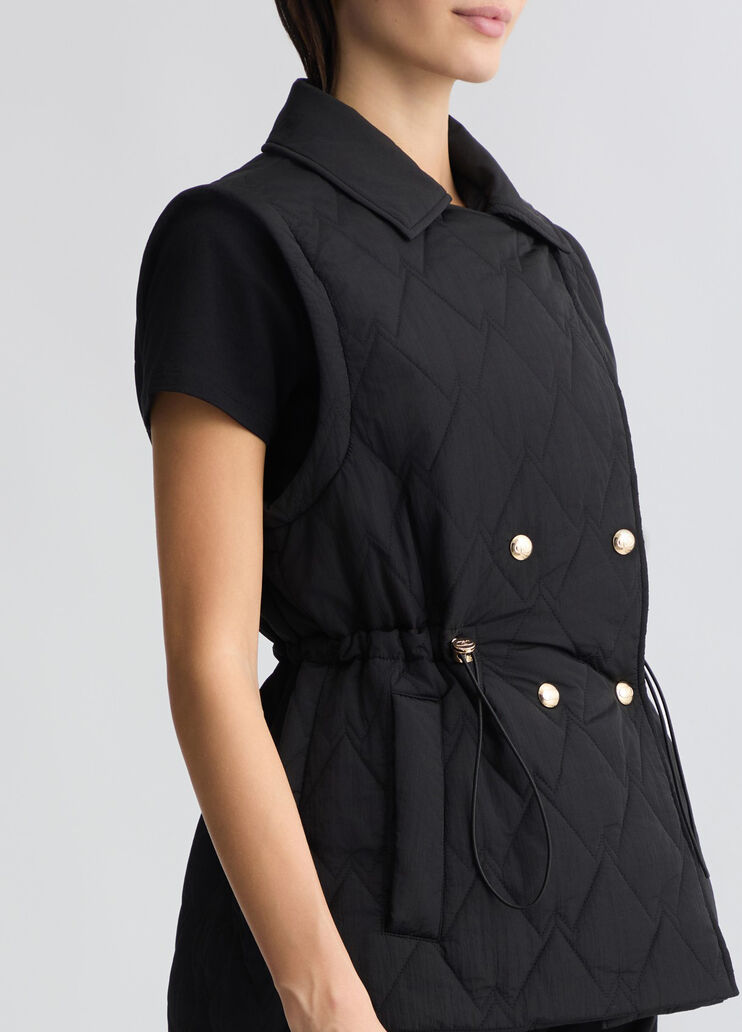 Cappotto in Nylon Trapuntato Nero