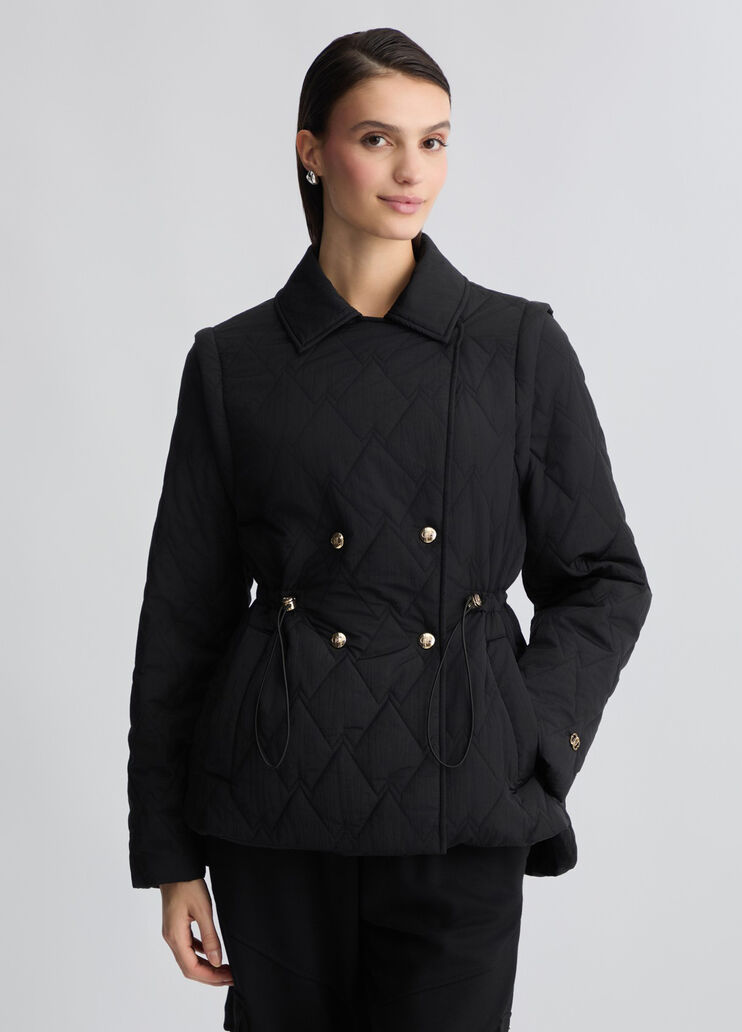 Cappotto in Nylon Trapuntato Nero