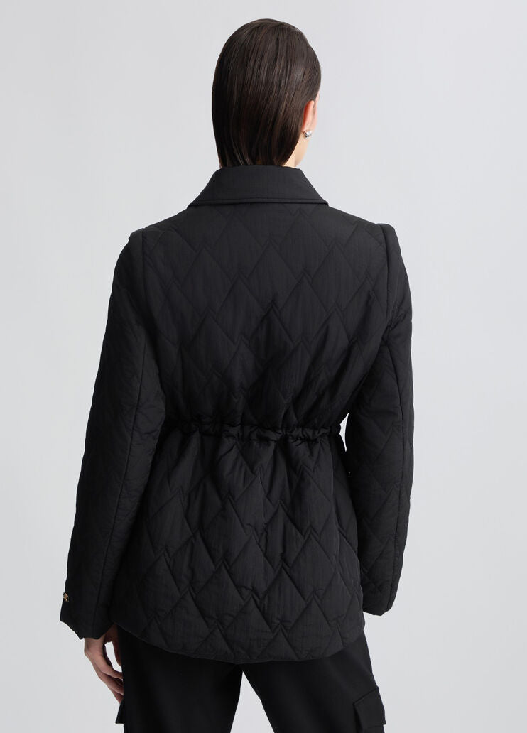 Cappotto in Nylon Trapuntato Nero