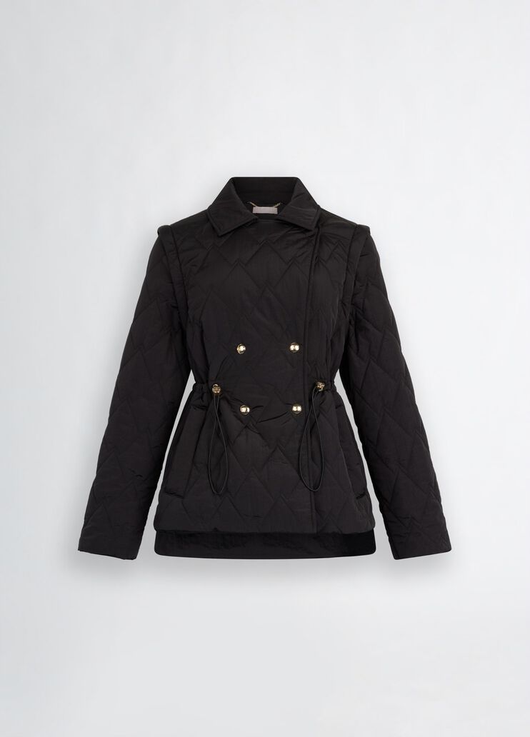 Cappotto in Nylon Trapuntato Nero