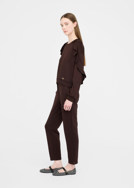 Felpa Con Rouches Cioccolato Liu Jo