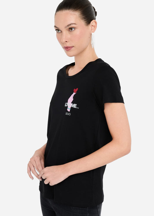 T-shirt in Cotone Nera