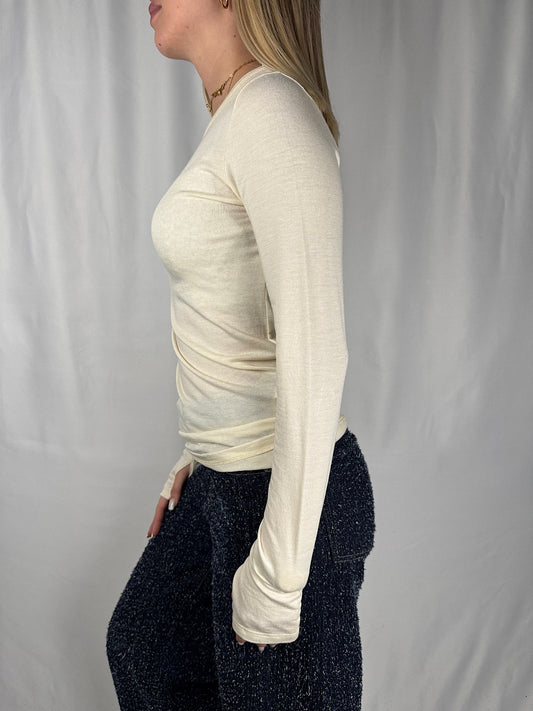 Maglia Manica Lunga Basic Bianca Vicolo