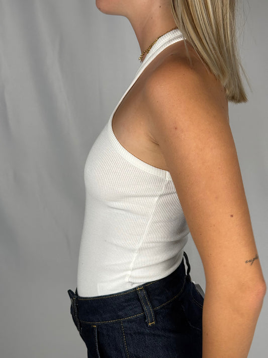 Canotta Vogatore Costine Vicolo Bianca