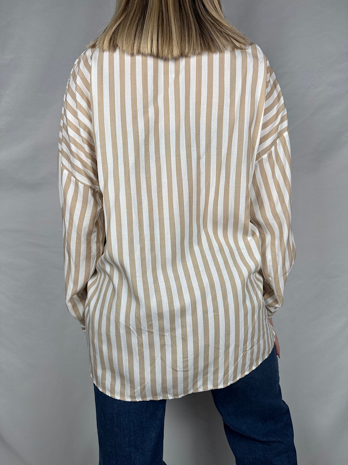 Camicia a Righe Beige Armonia