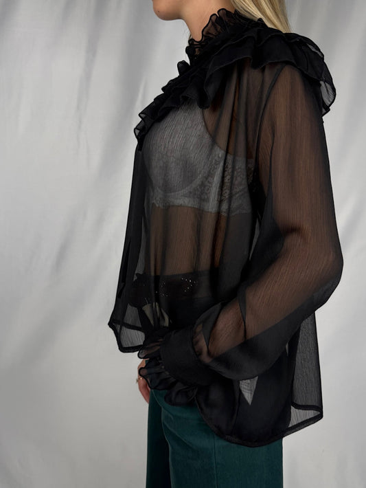 Camicia con Rouches Tensione-In Nera