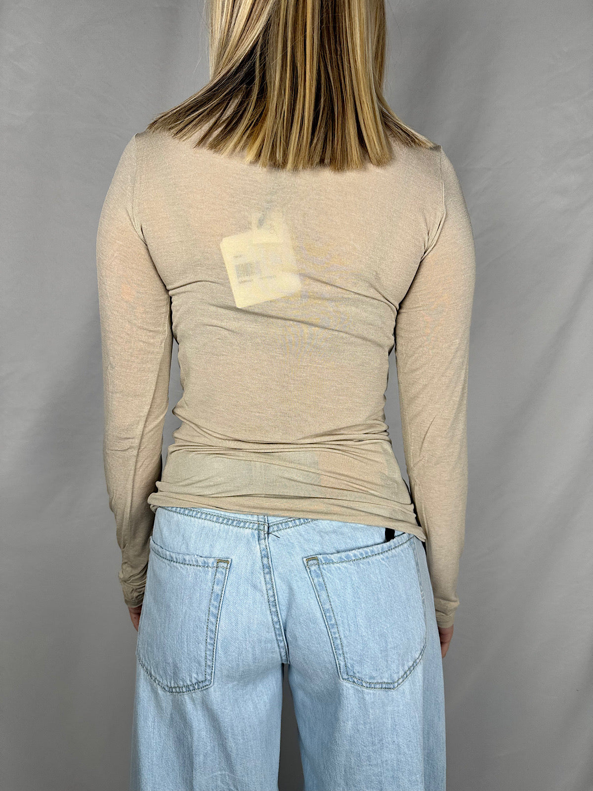 T-Shirt Basic Misto Seta Beige Vicolo