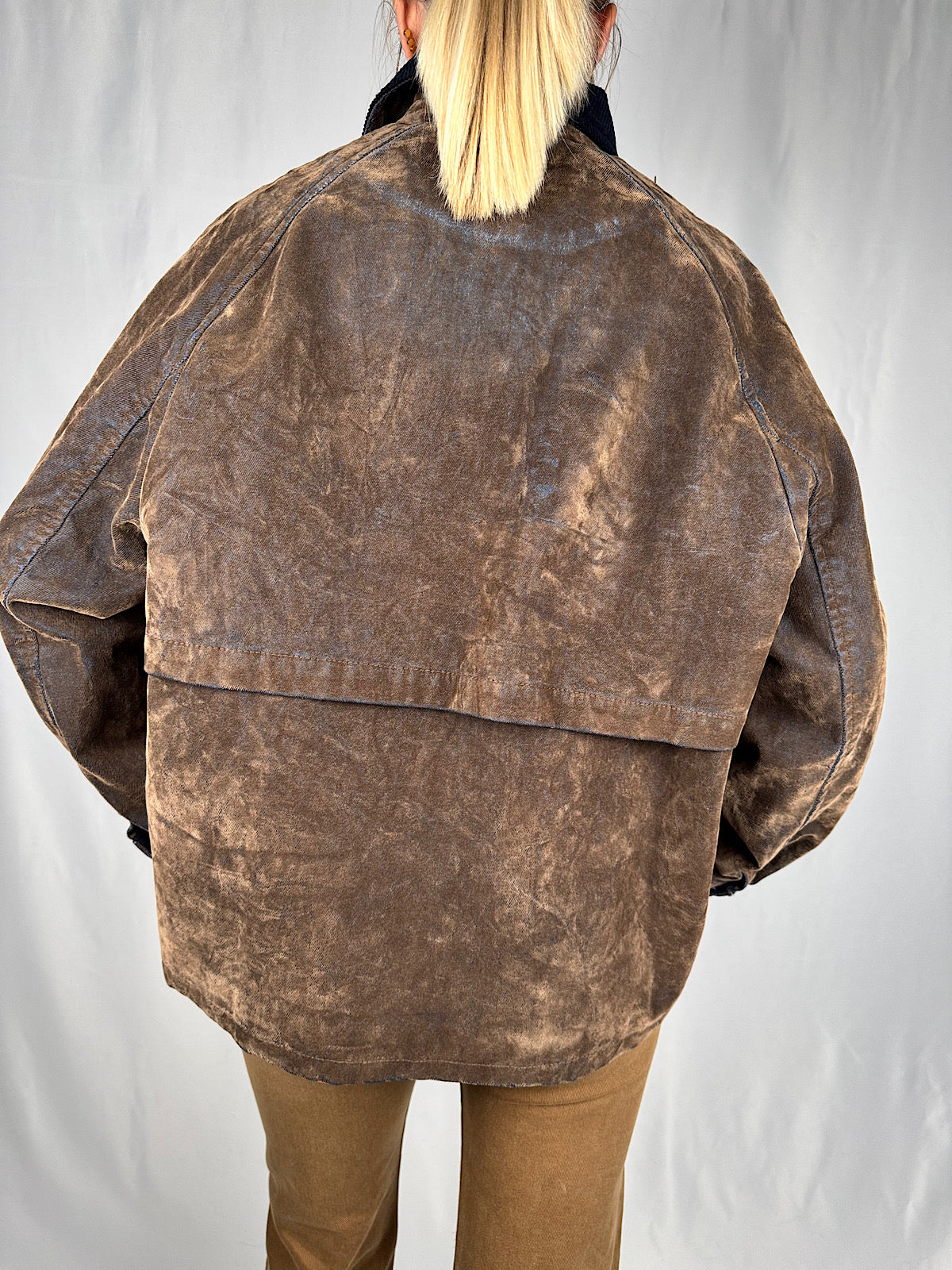 Giacca In Denim Con Floccatura Moro Vicolo