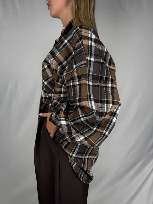 Camicia Check Over Armonia Marrone