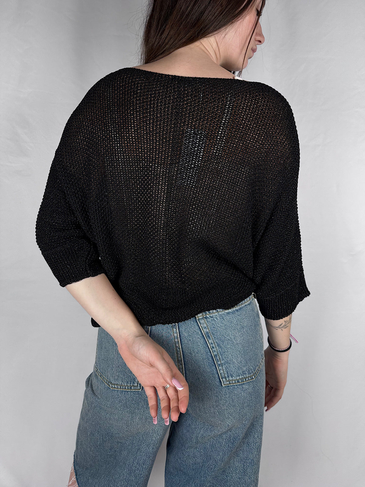 Maglia In Filo Lurex Armonia Nera