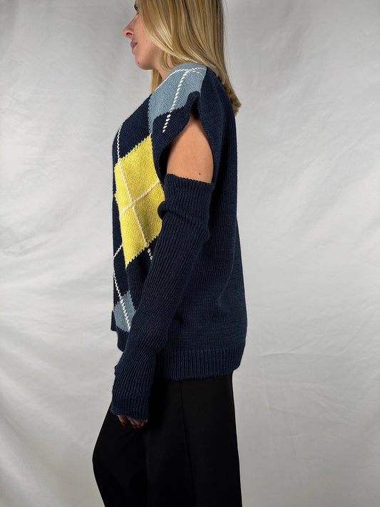 Gilet a Rombi Blu Tensione-In