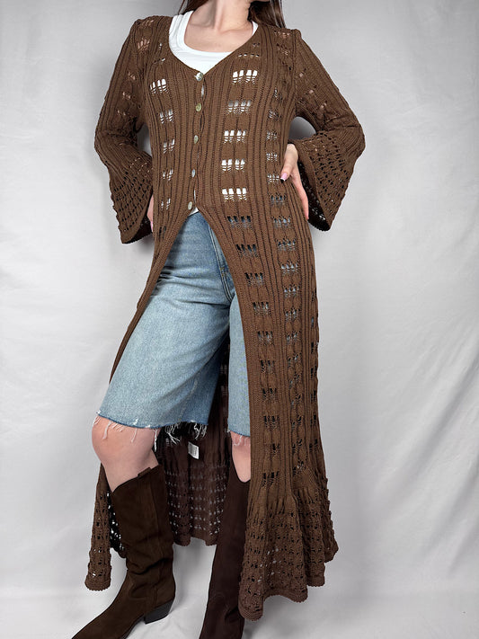 Maxi Cardigan West Crochet Armonia Moro