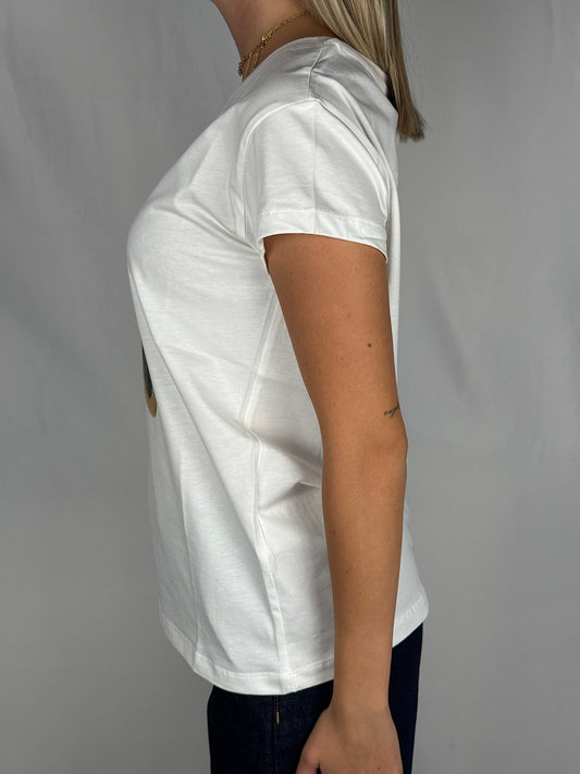 T-Shirt con Stampa Vicolo Bianca