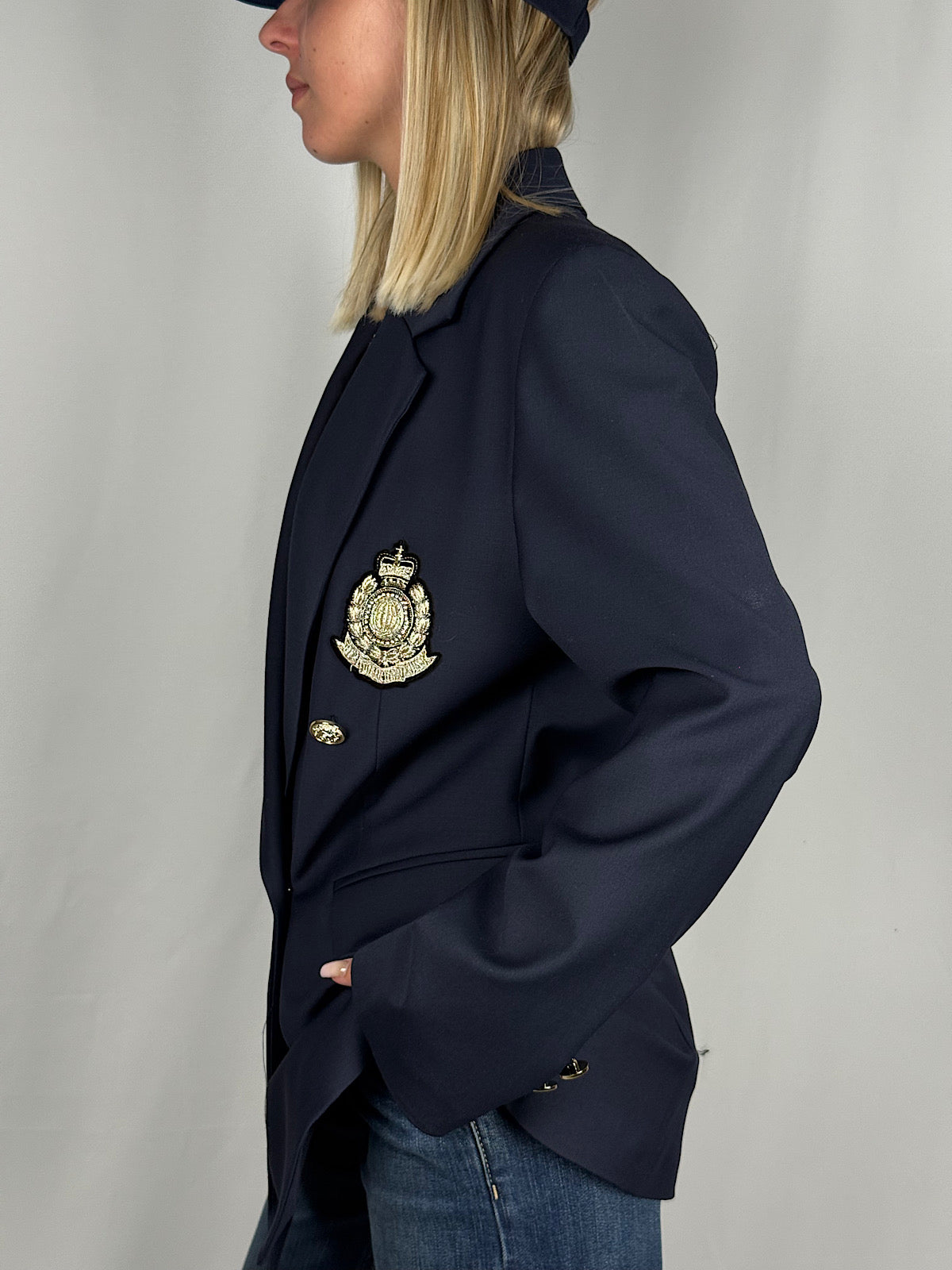 Giacca Tensione-In Blu Navy Con Berretto